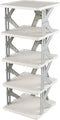 Eagrye 5 Tier Vertical Narrow Shoe Storage Organizer for Saving Space, Gray Plastic