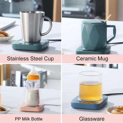 suntchen (4" 5") Coffee Mug Cup Warmer Coaster for Coffee Tea Cocoa Milk Food Fruits Candle, Aluminum Metal Panel, Safe