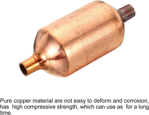 PATIKIL 3P Air Conditioner Filter Drier, Pure Copper Liquid Line Replacement for AC Heat Pump Refrigerator, Copper Tone