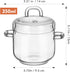 Thickened Glass Pot Clear Pots for Cooking Microwave Safe Cooking Pot for Soup Pasta Noodle Milk Food Glass Simmer Pot Glass Glassware with Lid 350ml by DOITOOL