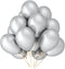 PMLAND 100 Pieces Silver Latex Balloons - 12 Inches for Party Birthday Wedding Engagement Holiday Decorations