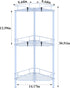 HuggieGems 3-Tier Blue Corner Shower Caddy with Hooks - Bathroom Organizer