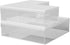 Martha Stewart Brody Plastic Storage Organizer Bins with Engineered Wood Lids for Home Office,-Kitchen, or-Bathroom, 3 Pack 1-Small/1-Medium/1-Large, Clear/White by Martha Stewart