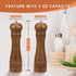 Set, Set, 8 inches Pack 2 XWXO Wood Salt and Pepper Grinder Salt Mill Pepper Grinder Pepper Mill, Salt Shakers