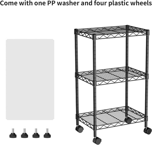 3 Pantry12D 18W 30.7H Golpart Small Tier Shelves Storage Wire Shelving Unit Metal Shelf Adjustable Organizers Storage
