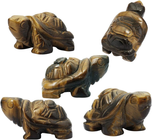 mookaitedecor Crystal Turtle Statue, Stone Healing Reiki Pocket Gemstone Figurines, 1.5 Inch