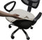 Stretch Jacquard Office Chair Cover, Removable Washable Desk Chair Cover Rotating Chair Seat Slipcover, Creamy-White