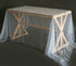 Table Runner for Wedding Arch Decorations - Bridal Shower Decor Fabric with Embroidered Sheer White Tablecloth for