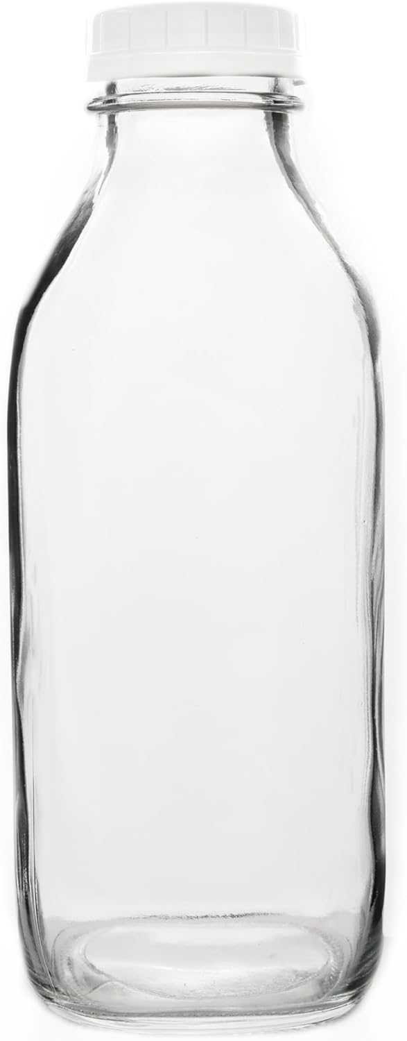 Fox Run Glass Classic Milk Bottle With Lid, 32 oz or 1