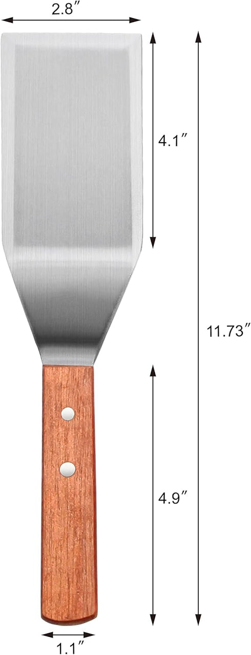 New Star Foodservice 36299 Heavy Duty Hamburger Turner/Spatula, Wood Handle, 11.5"