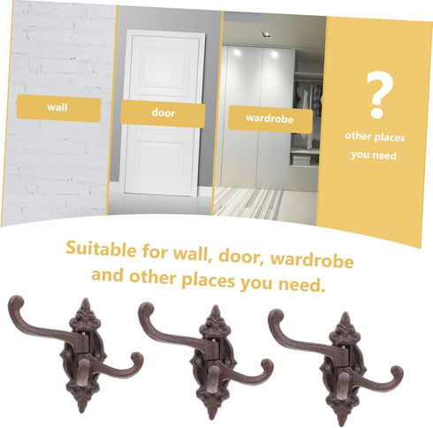 Movable Wall Hook Coat Hangers, Metal Clothes Hanger, Cast Iron Hooks for Wall Mounted Utility Clothing Rack