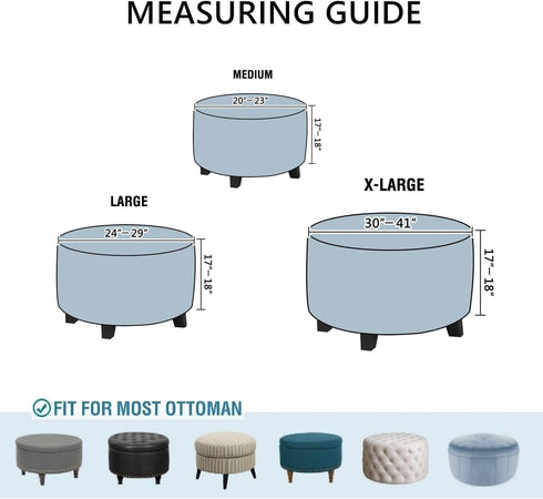GERLNF Round Velvet Ottoman Slipcover Ottoman Covers Footstool Protector Covers Storage Stool Ottoman Covers Stretch