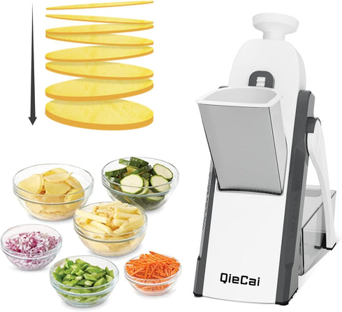Safe Mandoline Vegetable Chopper with Container and 30+ Presets for Faster Food Slicing