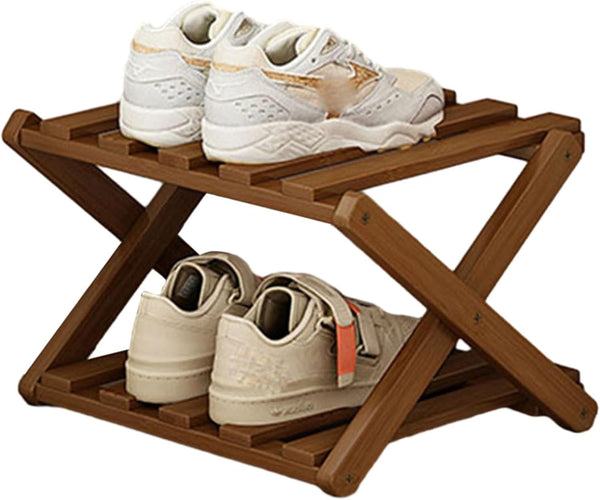 YYW Bamboo Shoe Rack for Entryway,Installation-Free and Foldable Vertical Shoe Storage Organizer,Free