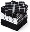 Encasa Terry Cloth Rags, Absorbent Dish Towels for Kitchen Drying and Cleaning, Pack of 12 in Terry Black