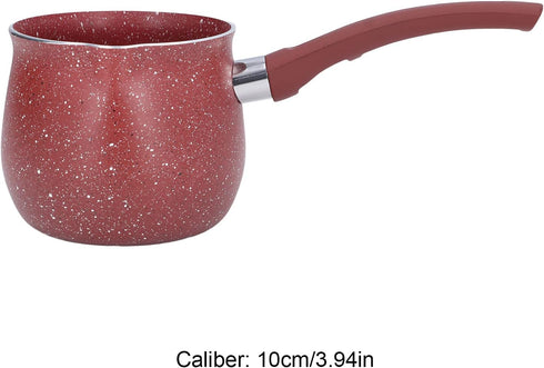 Milk Pan, Portable Milk Pot with Long Handle Aluminum Alloy Small Saucepan Non Stick Coating Mini Sauce Pan with Pour Spout Versatile Milk Boiling Pot with Hanging Hole(Red) by WOHPNLE