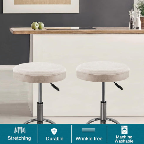 2 Pack 12"-14", Turquoize Bar Stool Covers Round Stool Covers with Elastic Bands Bar Stool Seat Covers Slipcover