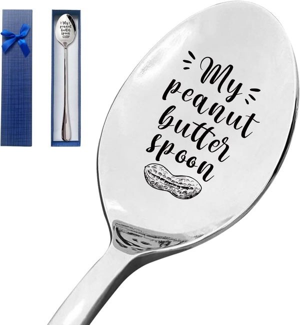 Funny Engraved My Peanut Butter Spoon, Stainless Steel Gift for Peanut Butter Lovers, Birthday Christmas
