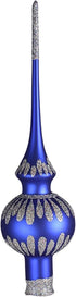 HolidayGiftShops Grace Blue Glass Christmas Tree Topper