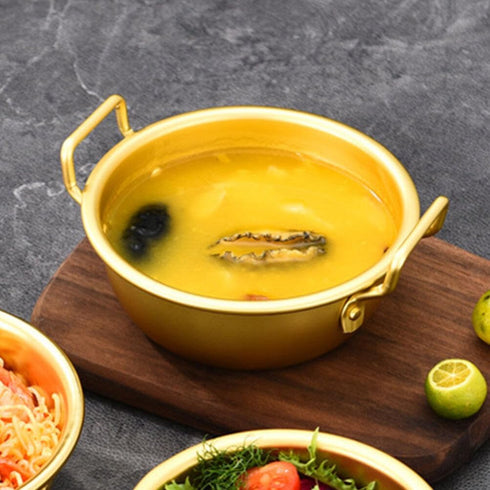 Yardwe Korea Ramen Pot Fast Noodles Cooking Pots Soup Stew Pot Stockpot Alluminum Ramyun Pot with Handles Camping Cookware for Soup Curry Pasta 12.5cm by Yardwe