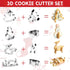 KAISHANE 3D Christmas Cookie Cutter Set - 8 Piece Holiday Biscuit Cutters - Snowman, Christmas Tree, Reindeer, Sled