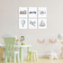 Set 6, 8x10 inch Nursery Car Wall Art of Baby Boys Poster Canvas Prints, Blue Kids Car Train Plane Boat Hot Air Balloon