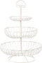 Juvale Large White 3 Tiered Fruit Basket for Kitchen Counter, Metal Stand for Fresh Produce and Vegetables (18 In)