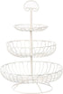 Juvale Large White 3 Tiered Fruit Basket for Kitchen Counter, Metal Stand for Fresh Produce and Vegetables (18 In)