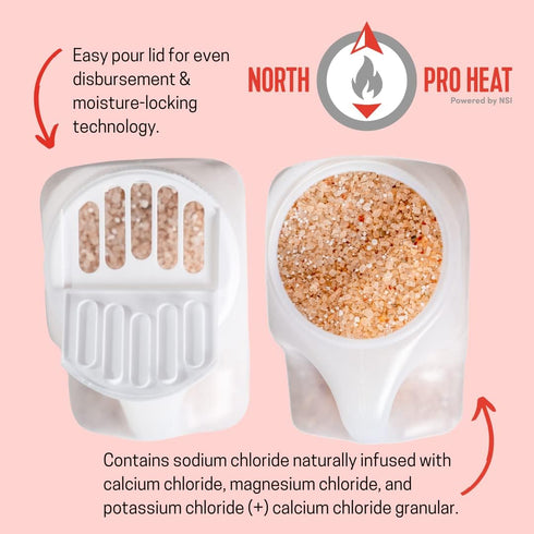 Northern Salt 30 12 lb Heat Negative Degree Melter Calcium Chloride Blend Ice Melt Jug Fast Acting Deicer Ice Melt