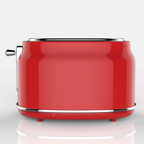 CULINARY CHEF CCTO102-RED, 2 Slice Retro Toaster with Wide Slot and 5 Adjustable Toast Settings, Red