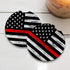 Set of 2 Thin Red Line Car Coasters for Drinks | Absorbent Coasters with Rubber Backing, 2.56 inches