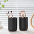 Hylignuae HY Bathroom Ceramic Toothbrush Cup, Matte Black Toothbrush Cup Holder, Bathroom Storage Organizer