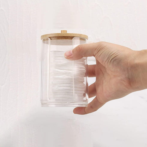 Cotton Round Holder Set for Cotton Swabs, Cotton Ball Holder, Bathroom Organizers and Storage