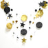 Cheerland Black Gold Party Decorations, Star Garland Moon Stars Hanging Streamers for Birthday Supplies