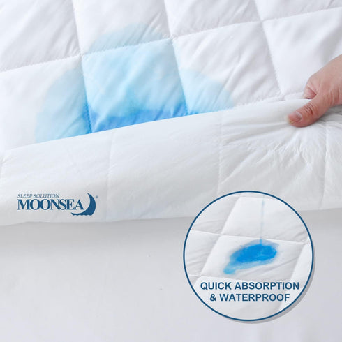 Twin XL Mattress Protector Pad 2 Pack - Quilted Waterproof, Absorbent Twin Extra Long Mattress Topper Cover for College