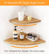 7inch Corner Shelf Wall Mount, Oak Wood Floating Corner Shelf Round End Small Corner Nightstand Plant Shelf Wall Mount