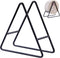 ROJOSER Black Iron Metal Triangle Coaster Holder Caddy for Round & Square Coasters, Fits 4 to 9 Pieces, 4.3 Inch, 2PC