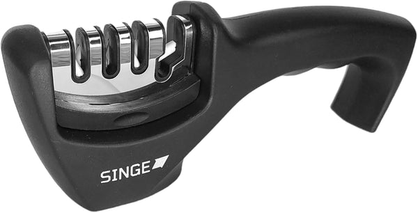 4-in-1 Knife & Scissor Sharpener Tool, 4-Stage Handheld Sharpener with Ceramic and Steel Steps