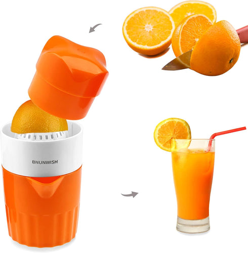 Hand Juicer Citrus Orange Squeezer, Manual Lid Rotation Press Reamer for Lemon Lime Grapefruit with Strainer