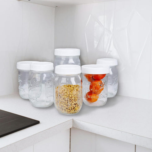 2 Dozen Regular Mouth Mason Jar Lids - Plastic Storage Caps for Canning Jars, Standard, Dia 70mm, White
