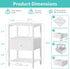 BOLUO White Nightstand with Charging Station, LED Night Stand with Fabric Drawers and Shelf, Bedside Table with USB