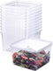 SHPii 88 oz. Square Clear Deli Containers with Lids, BPA-Free, Reusable for Kitchen Storage, Meal Prep - 10 Packs
