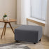 Charcoal Gray Flamingo P Stretch Ottoman Slipcover - Folding Storage Stool Protector, Soft Rectangle with Elastic