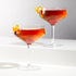 Viski Raye Set of 2 Angled Stemmed Crystal Coupe Cocktail Glasses, 7oz, Drinkware Set