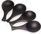 BambooMN 3.5" Small Solid Bamboo Round Scoop - Black - 10pcs