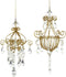 Kurt Adler Gold Glitter Chandelier Ornaments, 2 Assorted
