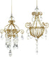 Kurt Adler Gold Glitter Chandelier Ornaments, 2 Assorted