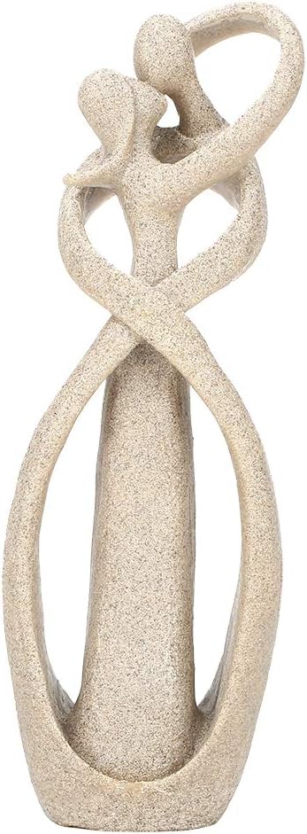 Sandstone Statue, Handmade Sandstone Kiss Lovers Couple Abstract Sculpture Art Craft Decoration