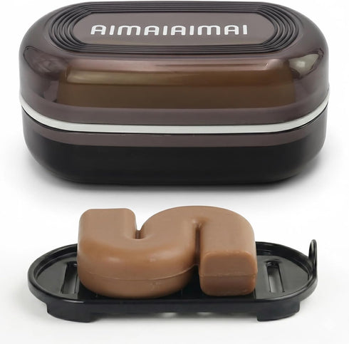 AIMAIAIMAI Travel Soap Container, Leakproof Soap Box, Travel Soap Holder with Removable