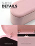 Tiny Plastic Trash Bin with Lid, Removable Mini Trash Can, Pop Up Countertop Wastebasket for Bathroom, Office, Pink